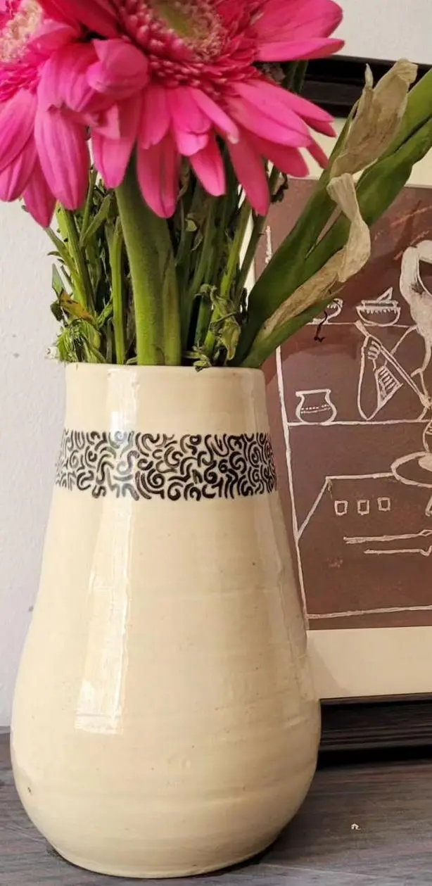 off white minimalist design ceramic vase