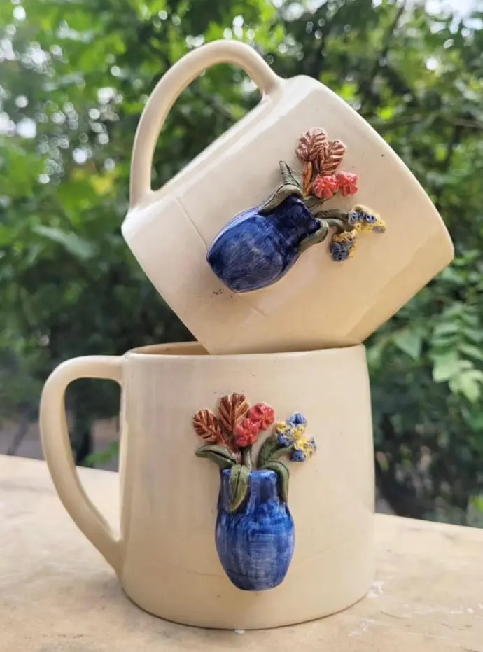 Start your day with our collection of handmade, ceramic, stoneware, unique, modern, minimalist, and rustic aesthetic mugs.